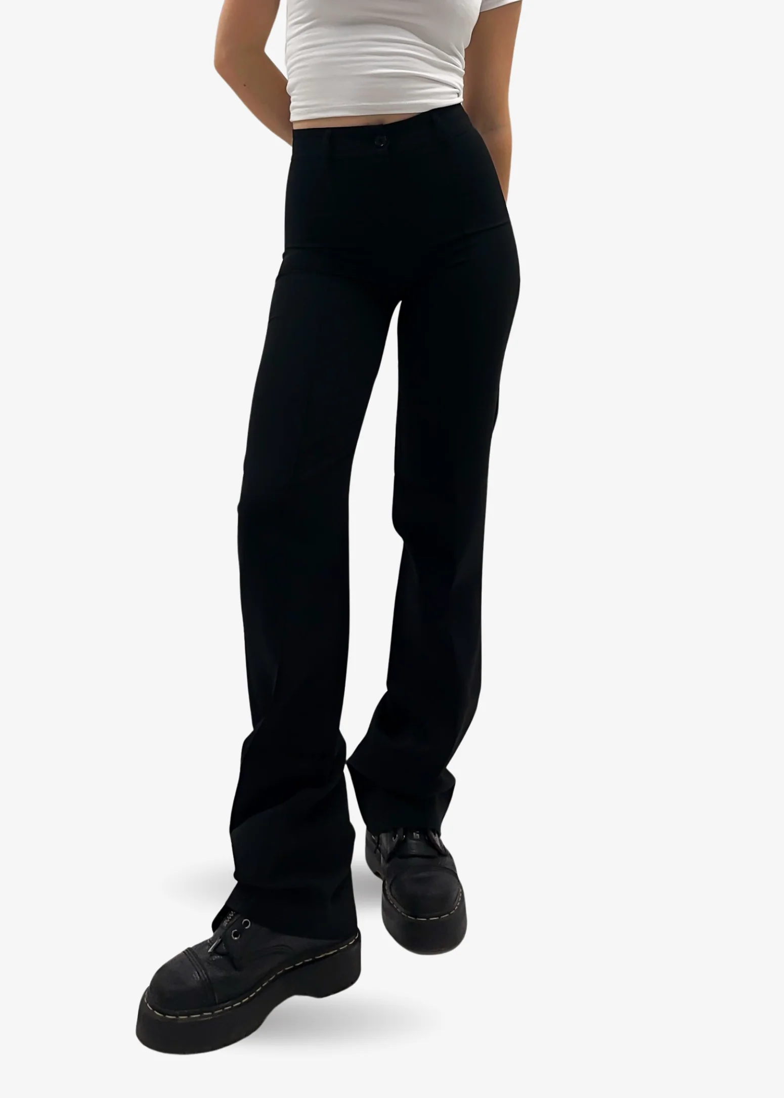 Straight leg pants met pressfold black (tall) - Image 18