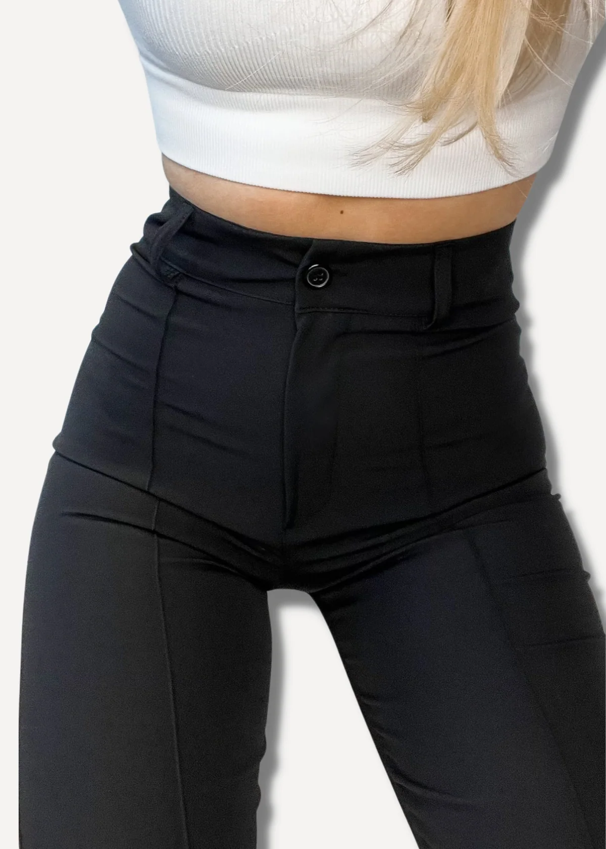 Straight leg pants met pressfold black (tall) - Image 20