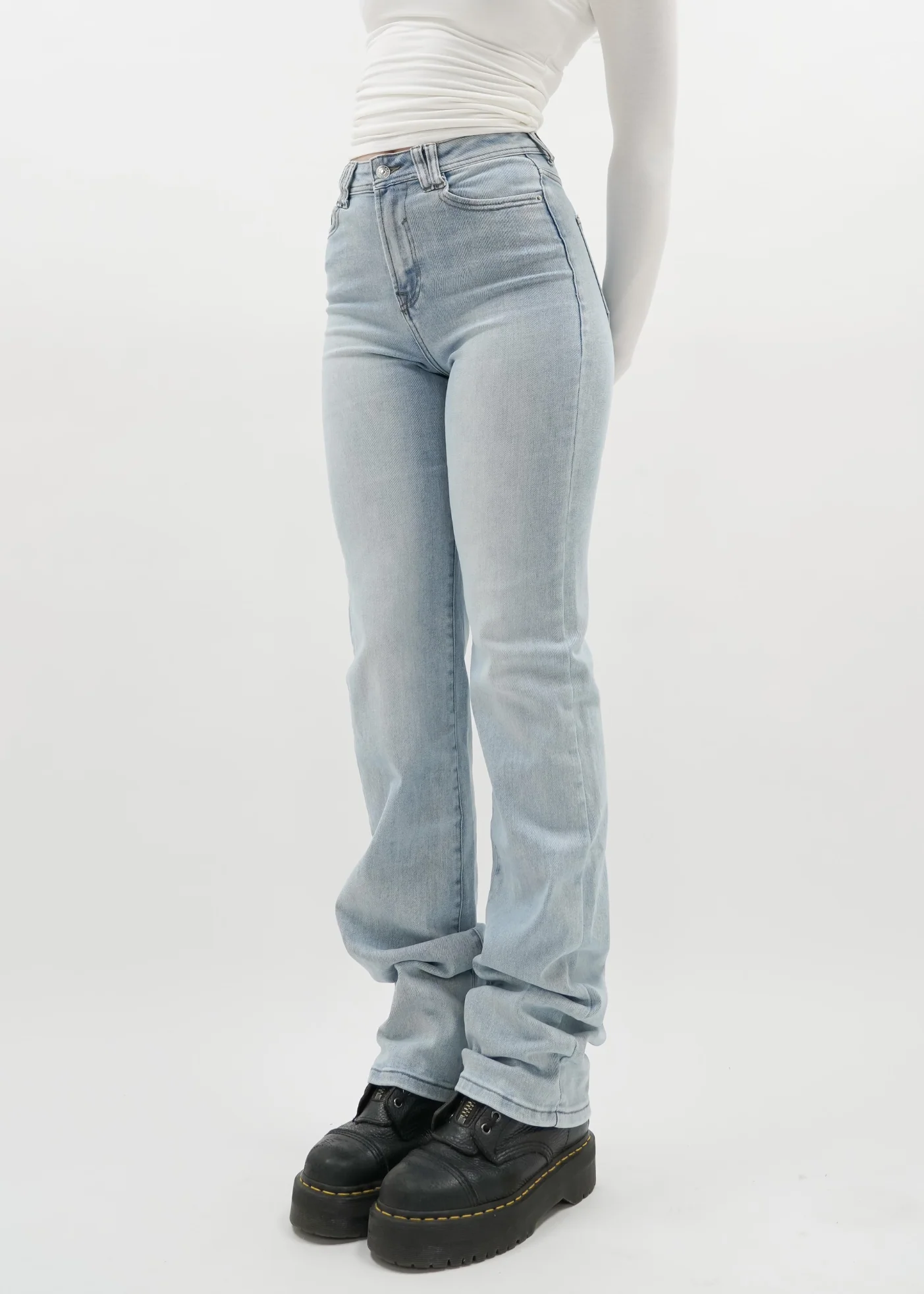 Stretch high waist straight leg jeans light blue (tall) - Image 10