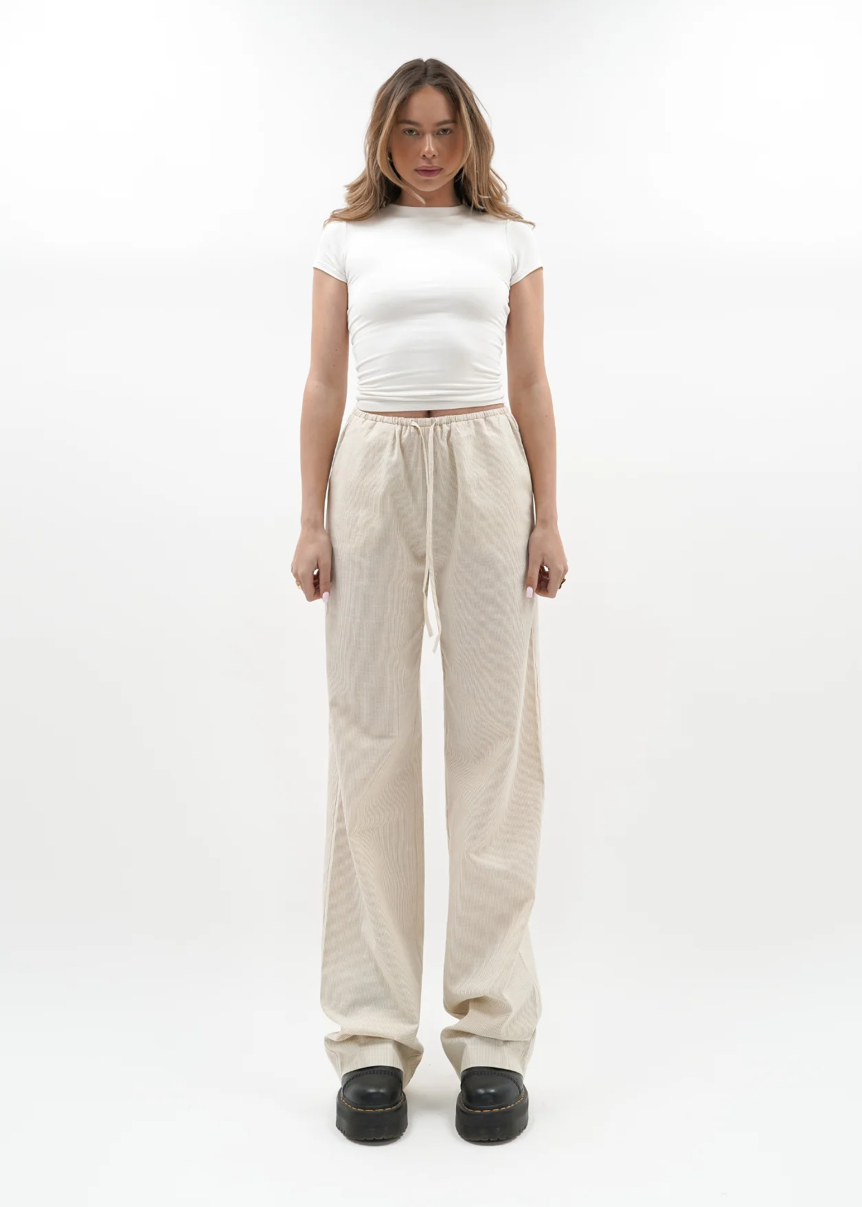 Striped pants (tall) crème - Image 10