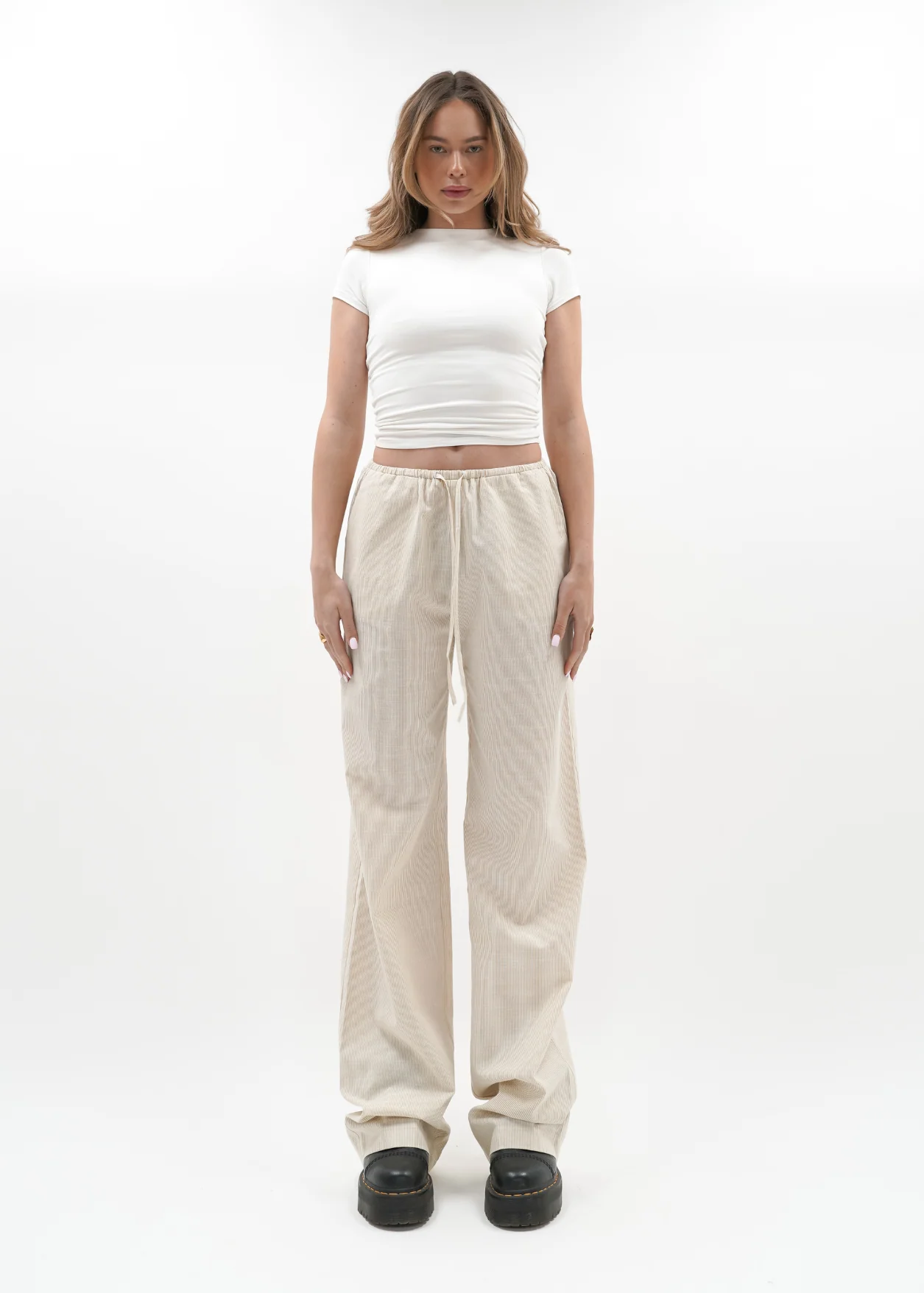 Striped pants (tall) crème - Image 11