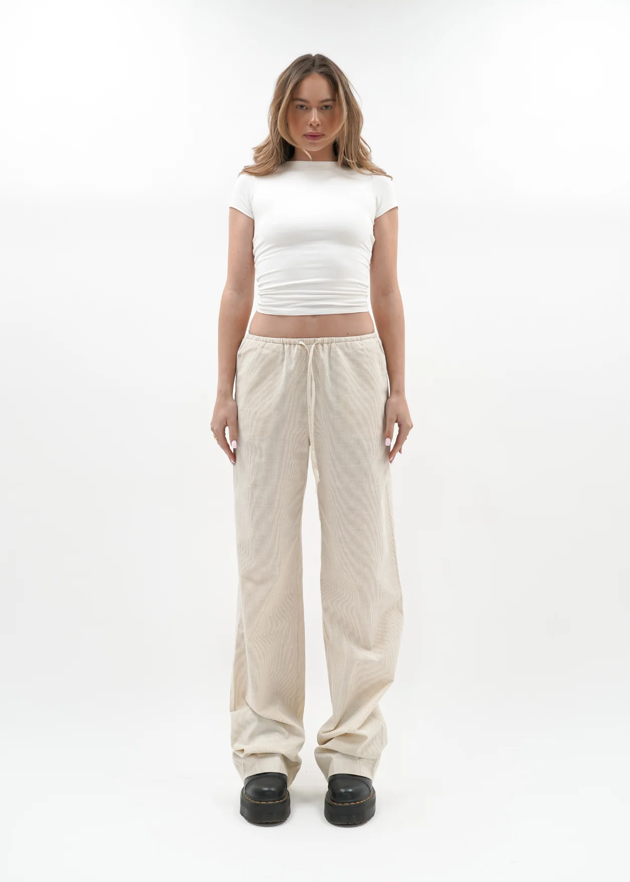 Striped pants (tall) crème - Image 12