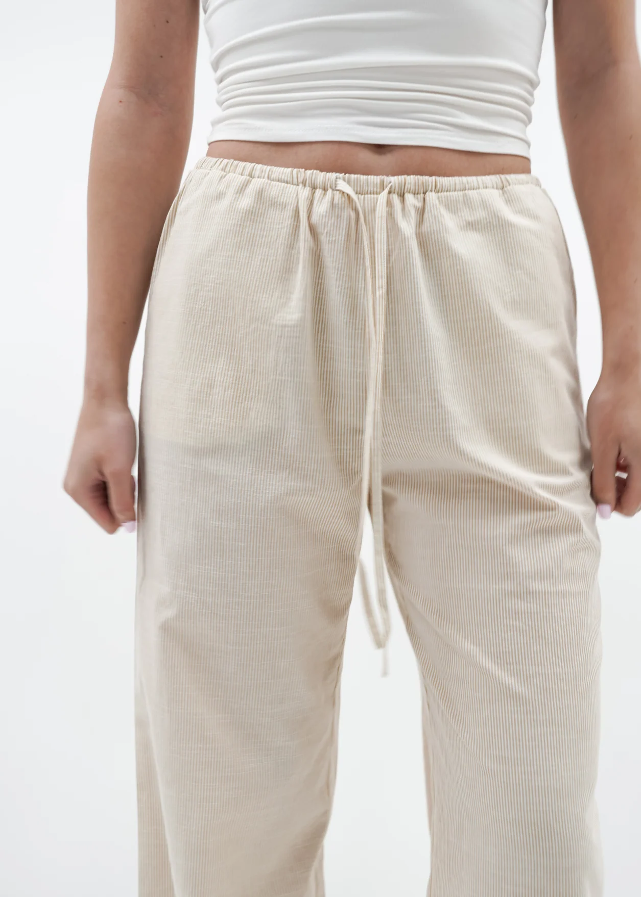 Striped pants (tall) crème - Image 15