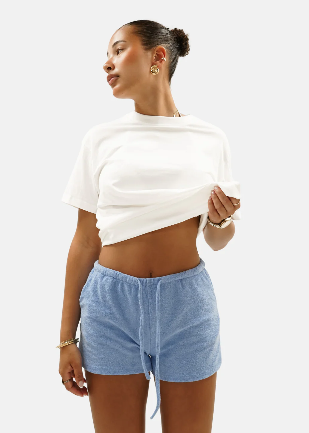 Terry shorts light blue - Image 3